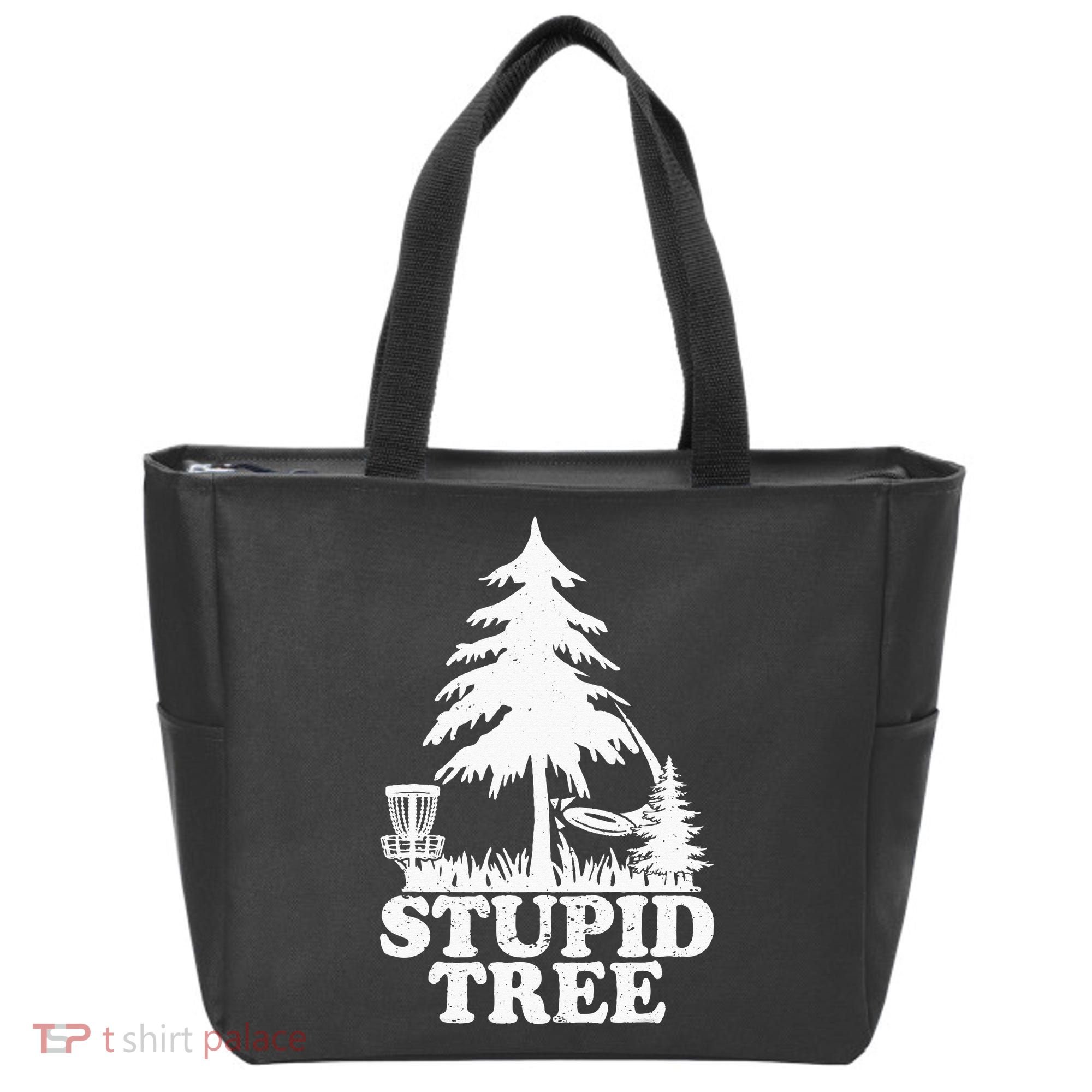Disc Golf Art For  Stupid Tree Fun Disc Golf Player Tote Bag