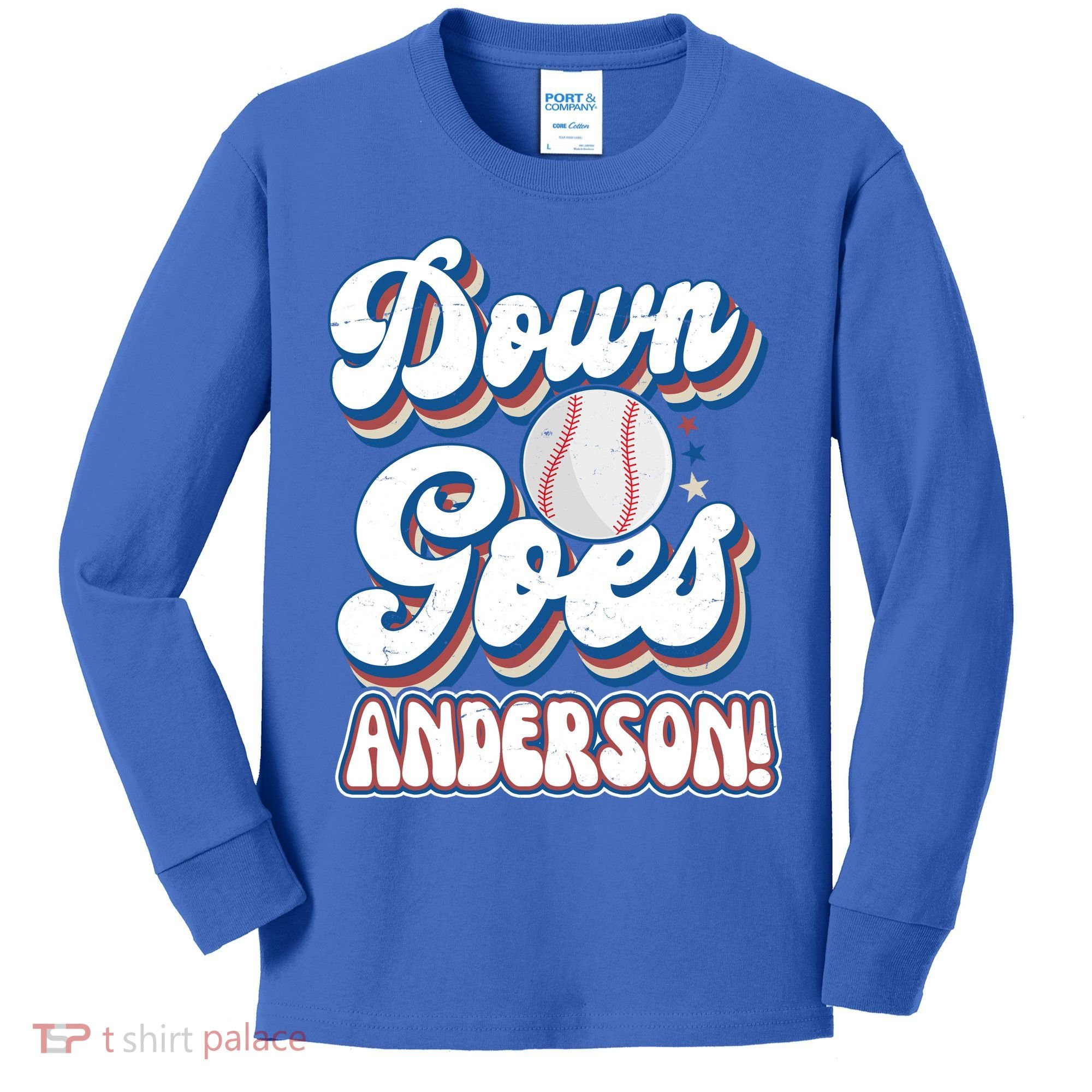 Down Goes Anderson Kids Long Sleeve Shirt