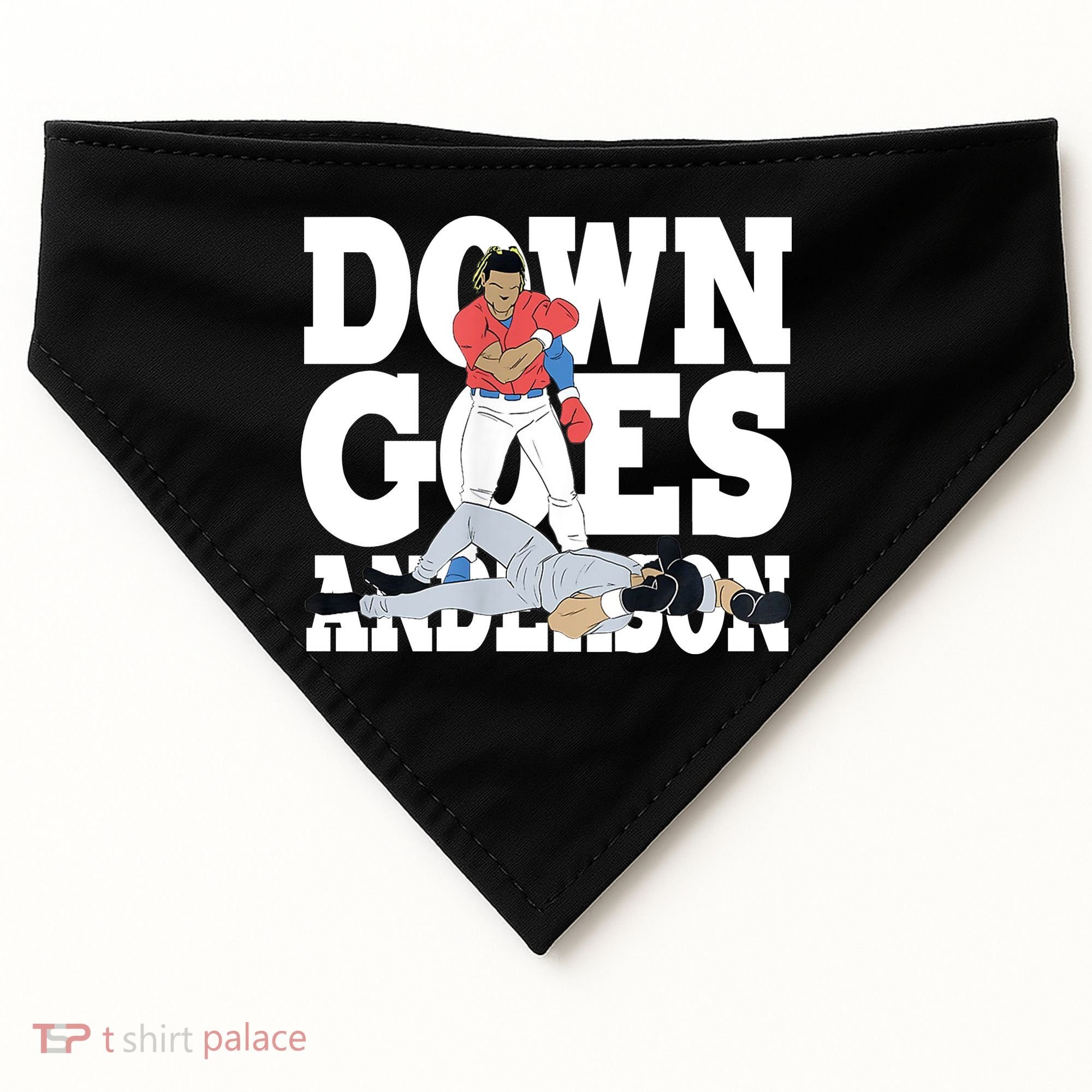Down Goes Anderson Baseball Fight USA-Made Doggie Bandana