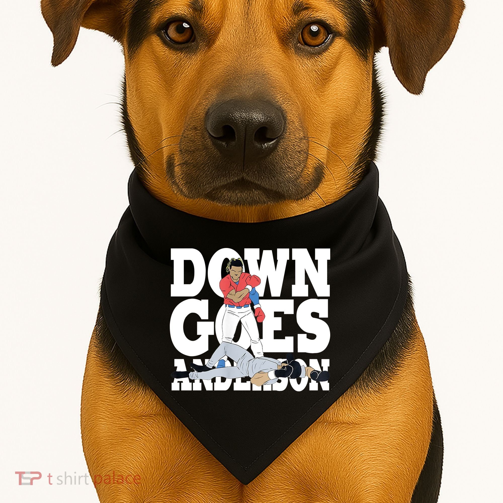 Down Goes Anderson Baseball Fight USA-Made Doggie Bandana