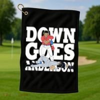 Down Goes Anderson Baseball Fight Golf Towel thumb 1