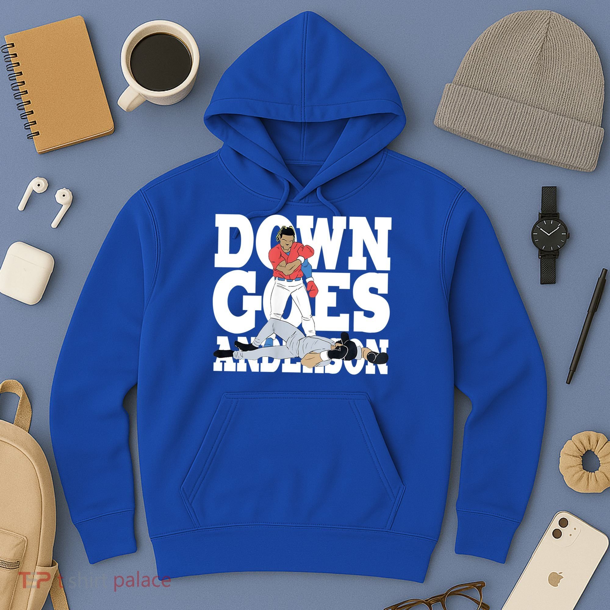 Down Goes Anderson Baseball Fight Hoodie