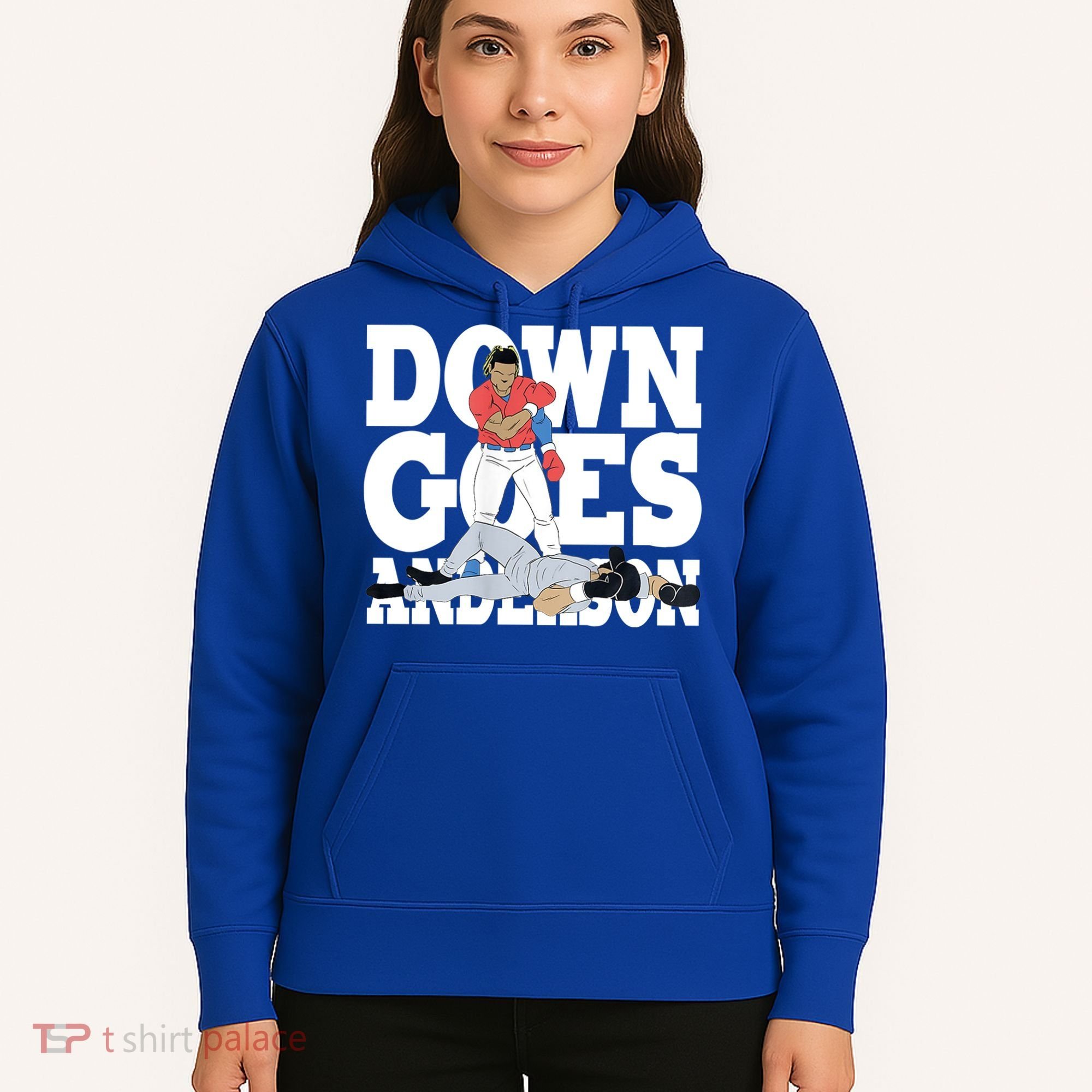 Down Goes Anderson Baseball Fight Hoodie