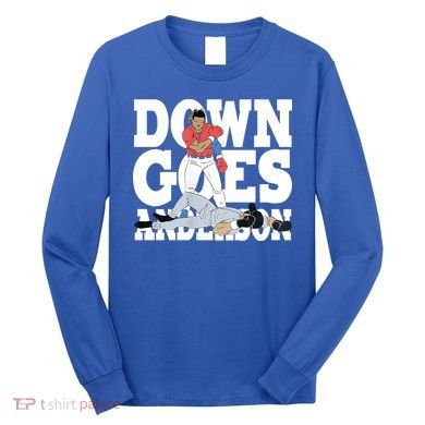 Down Goes Anderson Baseball Fight Long Sleeve Shirt