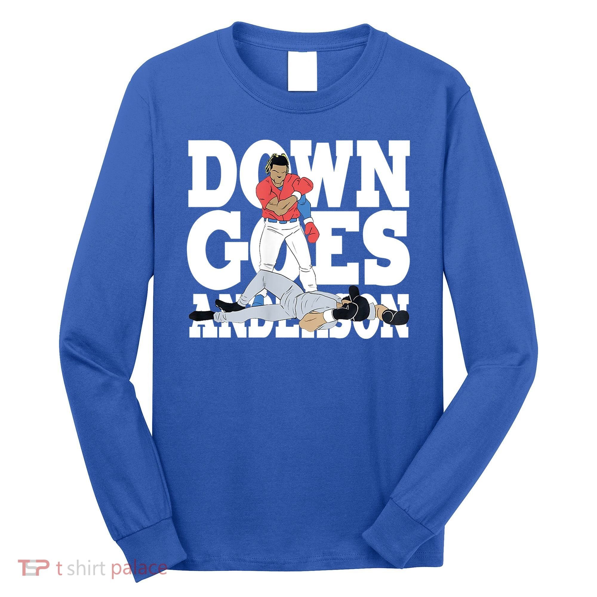 Down Goes Anderson Baseball Fight Long Sleeve Shirt