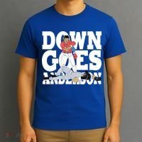 Down Goes Anderson Baseball Fight T-Shirt thumb 3