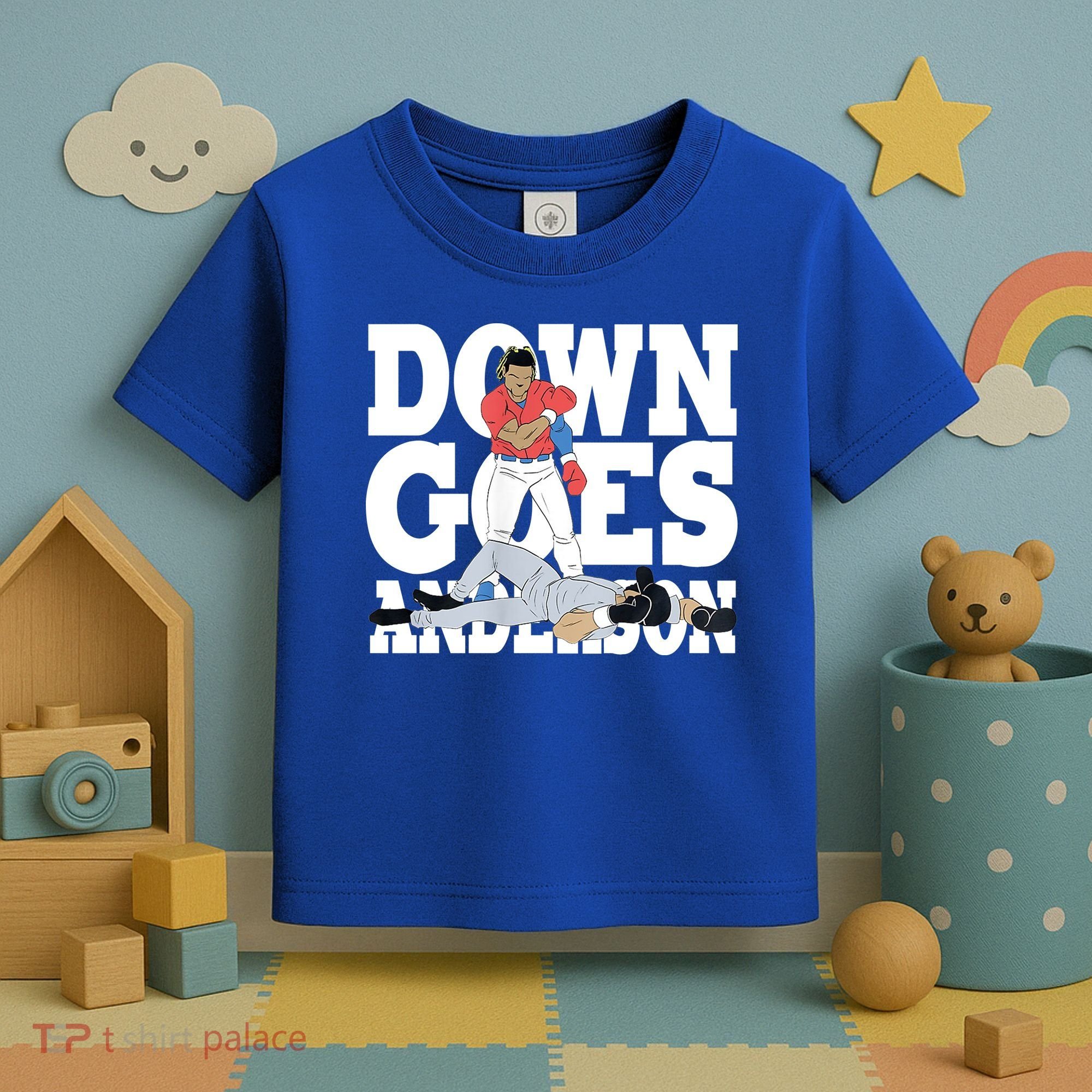 Down Goes Anderson Baseball Fight Toddler T-Shirt