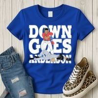 Down Goes Anderson Baseball Fight Women's T-Shirt thumb 3
