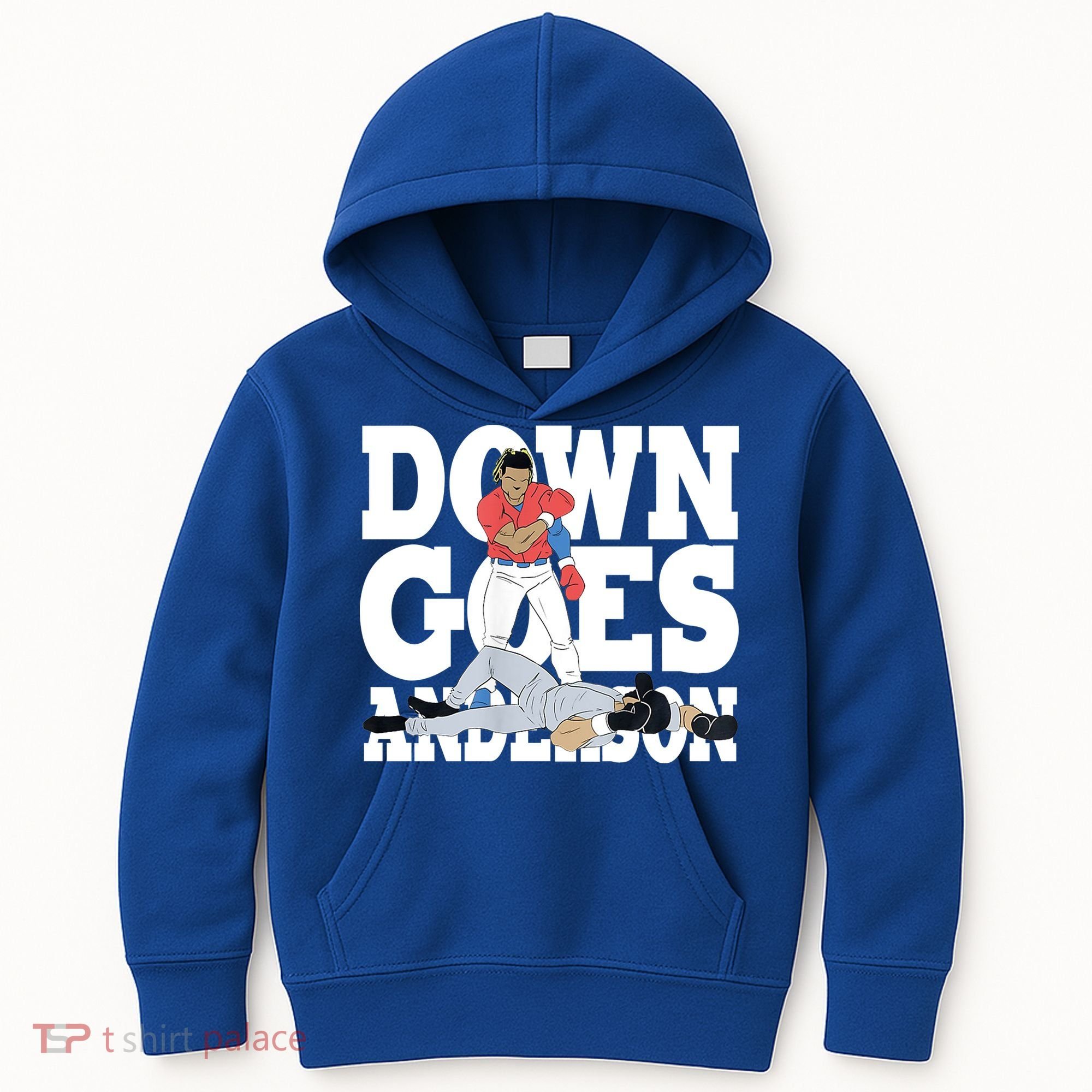 Down Goes Anderson Baseball Fight Kids Hoodie
