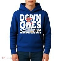 Down Goes Anderson Baseball Fight Kids Hoodie thumb 4