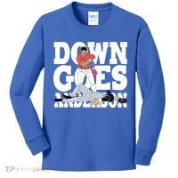 Down Goes Anderson Baseball Fight Kids Long Sleeve Shirt thumb 0