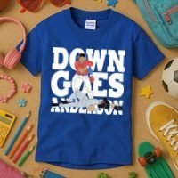 Down Goes Anderson Baseball Fight Kids T-Shirt thumb 3