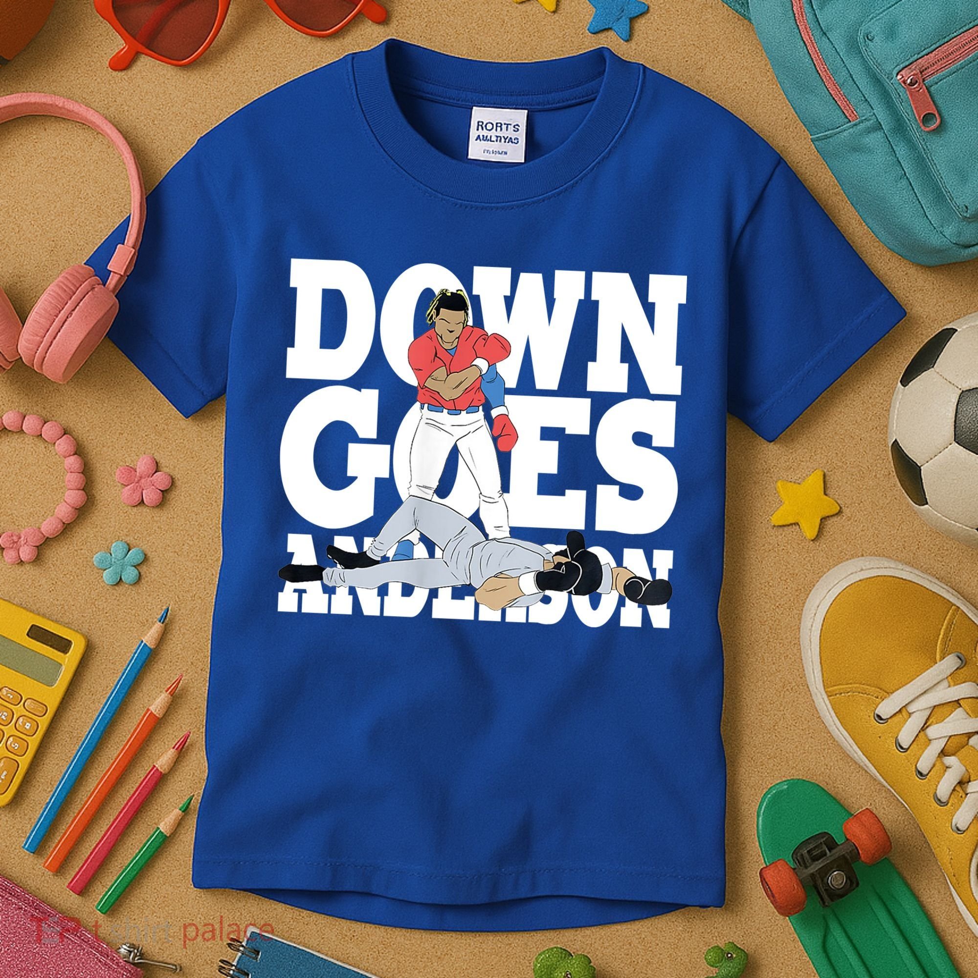 Down Goes Anderson Baseball Fight Kids T-Shirt