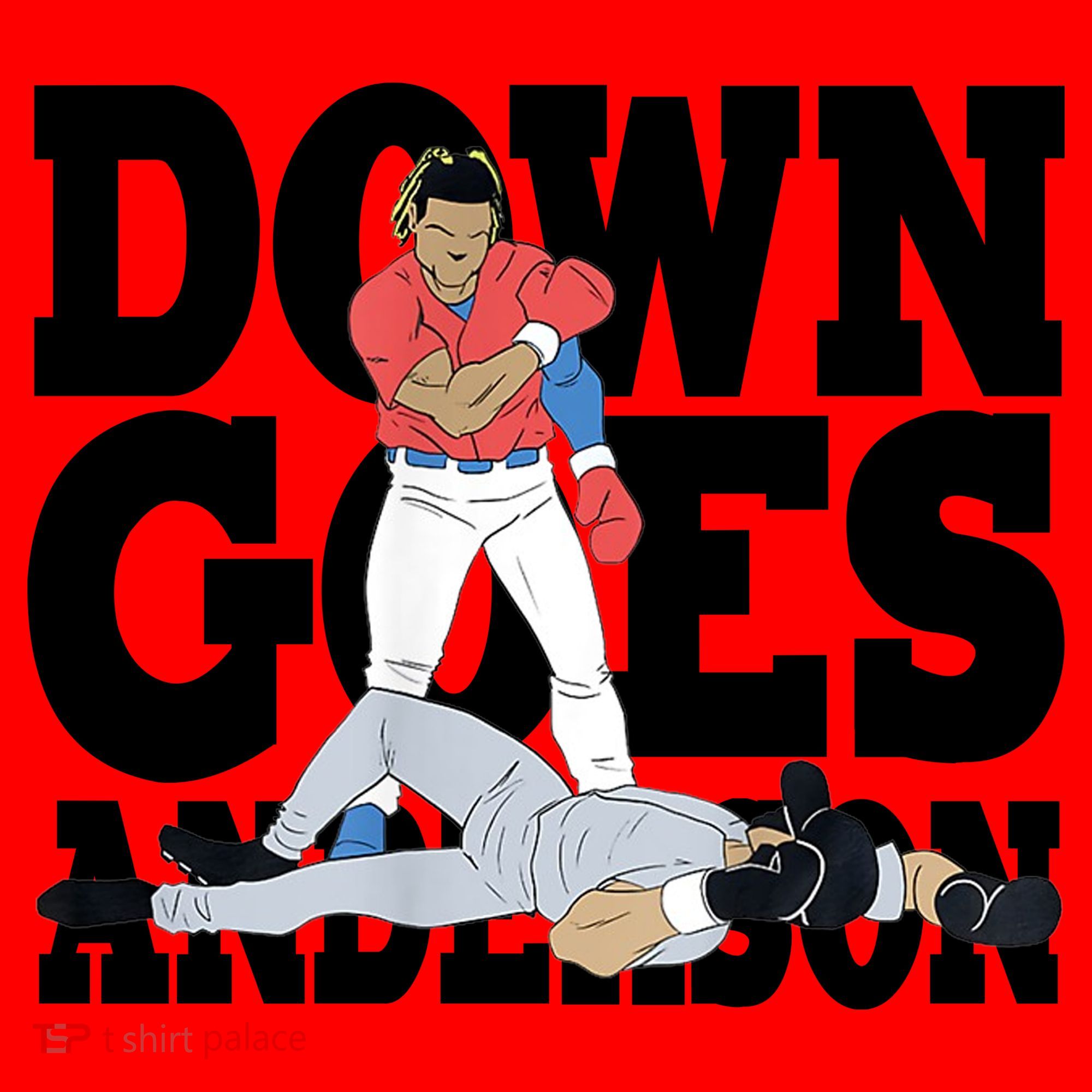 Down Goes Anderson Baseball Fight Santa Hat