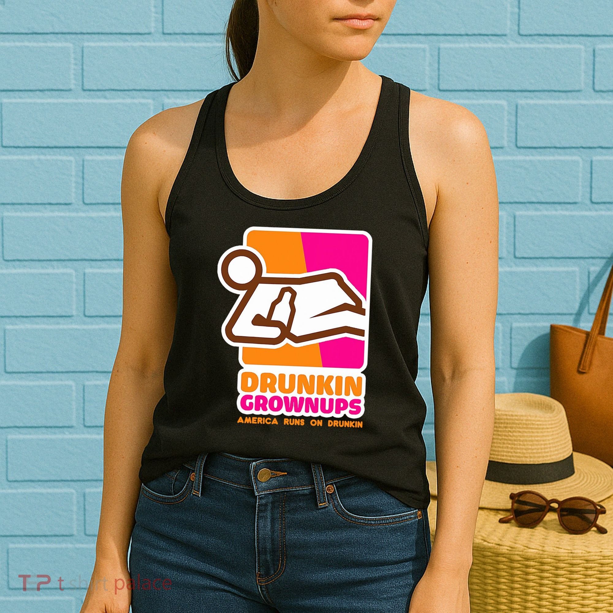 Drunkin Grownups Adult Party Sarcastic Drinking Women's Tank Top
