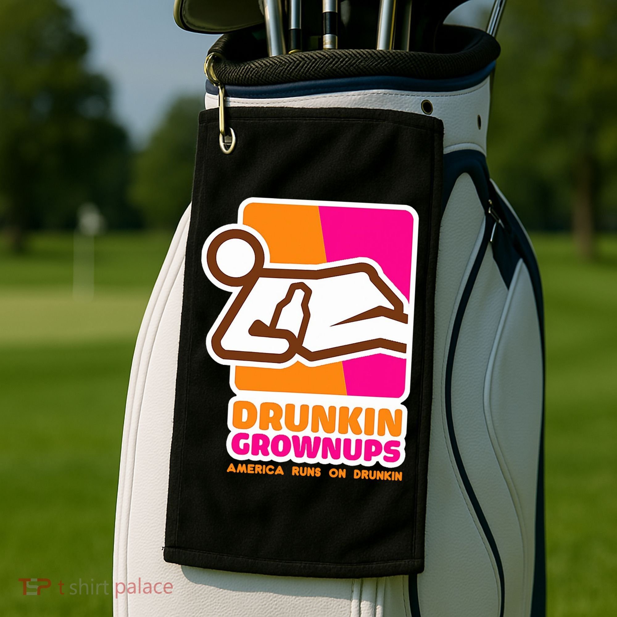 Drunkin Grownups Adult Party Sarcastic Drinking Golf Towel