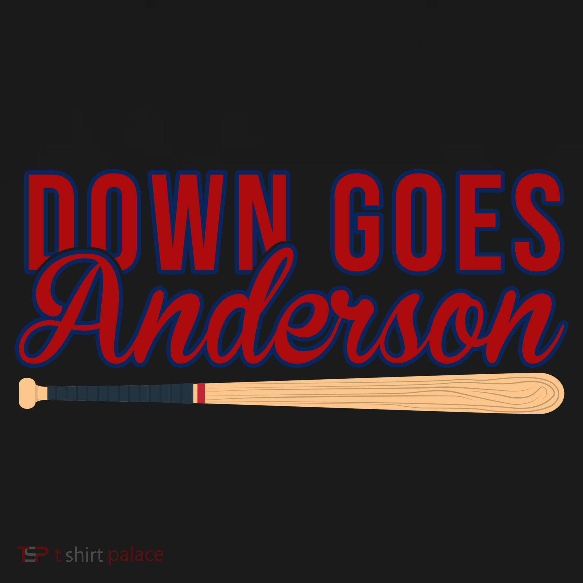 Down Goes Anderson Baseball Bat Baby Long Sleeve Bodysuit