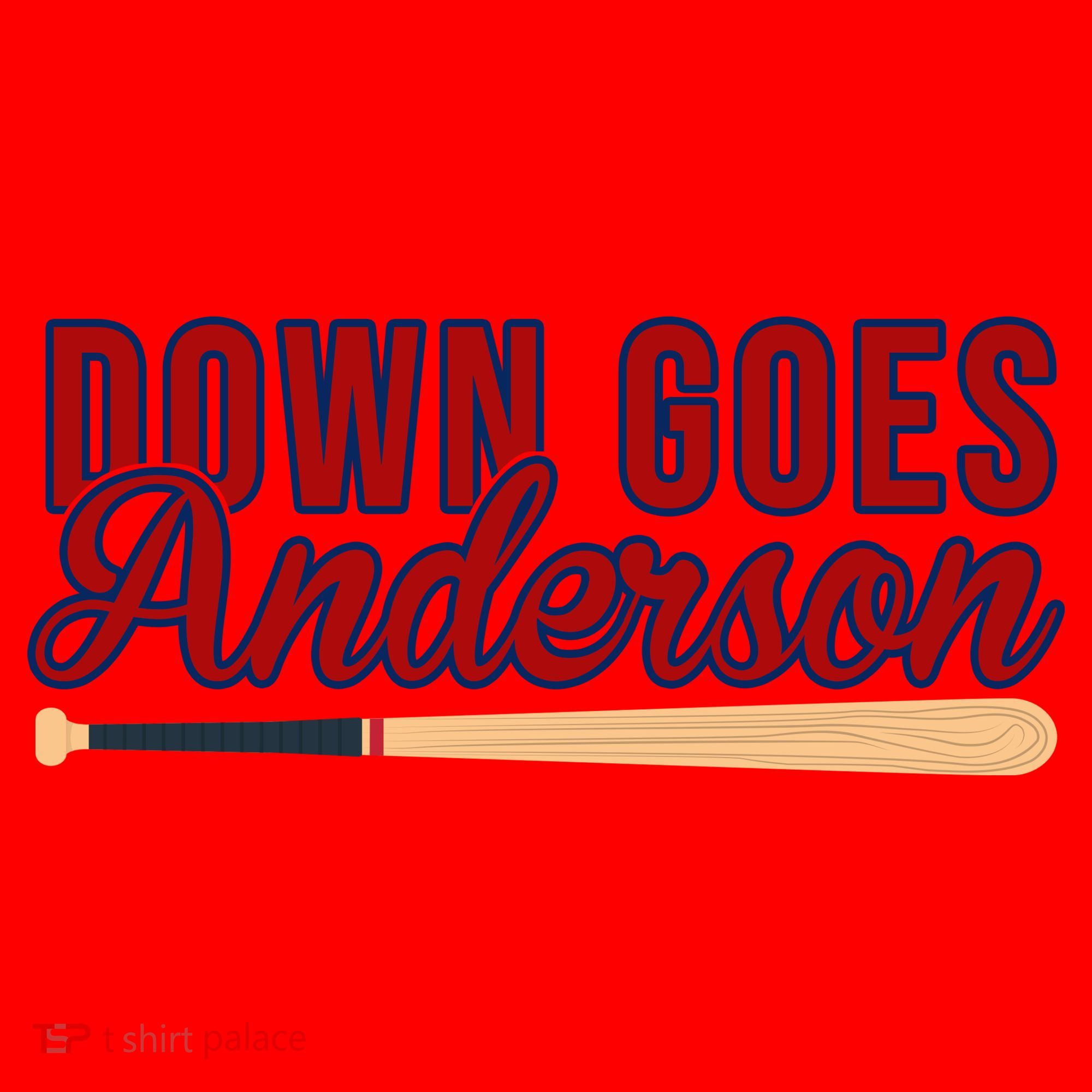 Down Goes Anderson Baseball Bat Santa Hat