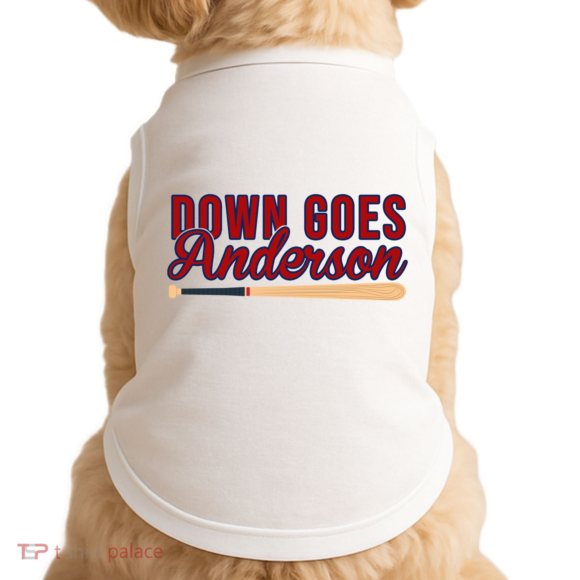 Down Goes Anderson Baseball Bat Doggie Tank