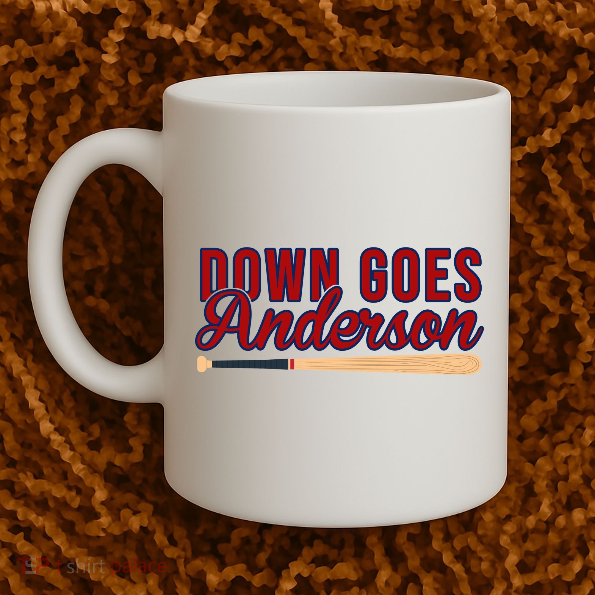 Down Goes Anderson Baseball Bat Coffee Mug