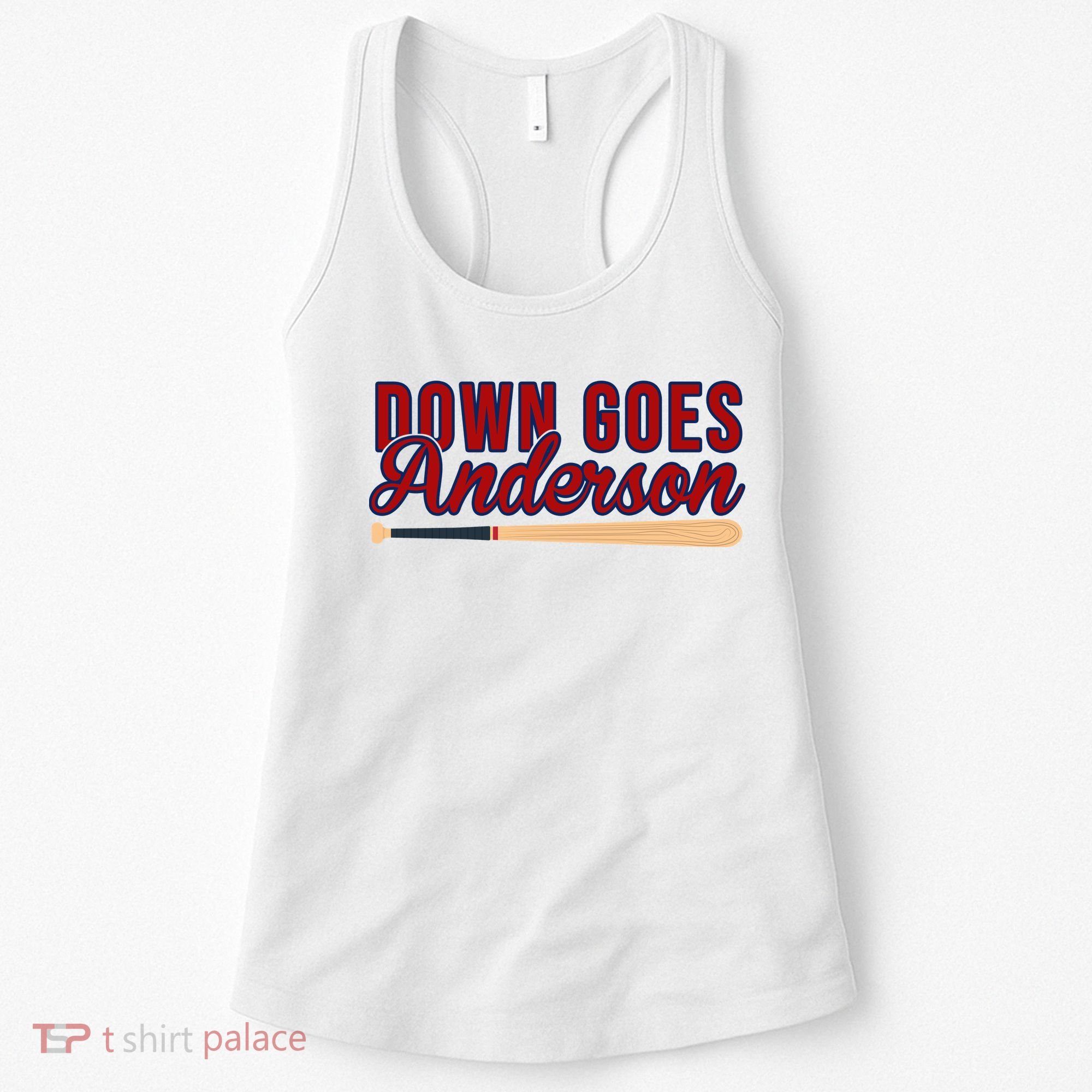 Down Goes Anderson Baseball Bat Women's Tank Top