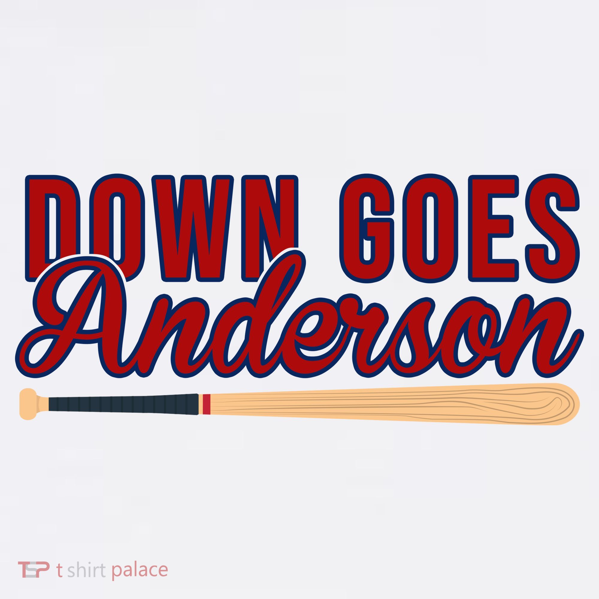 Down Goes Anderson Baseball Bat Baby Bodysuit