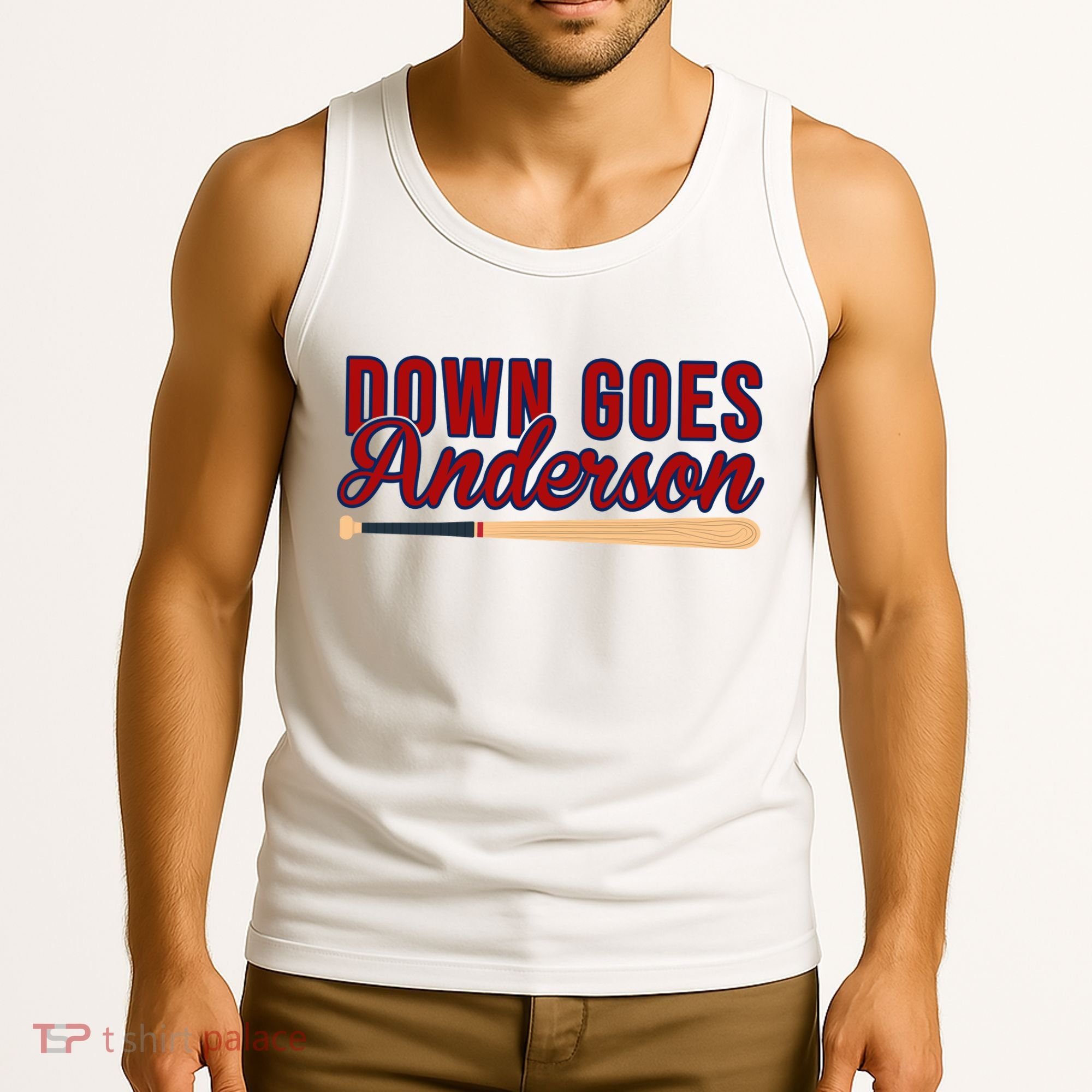 Down Goes Anderson Baseball Bat Tank Top
