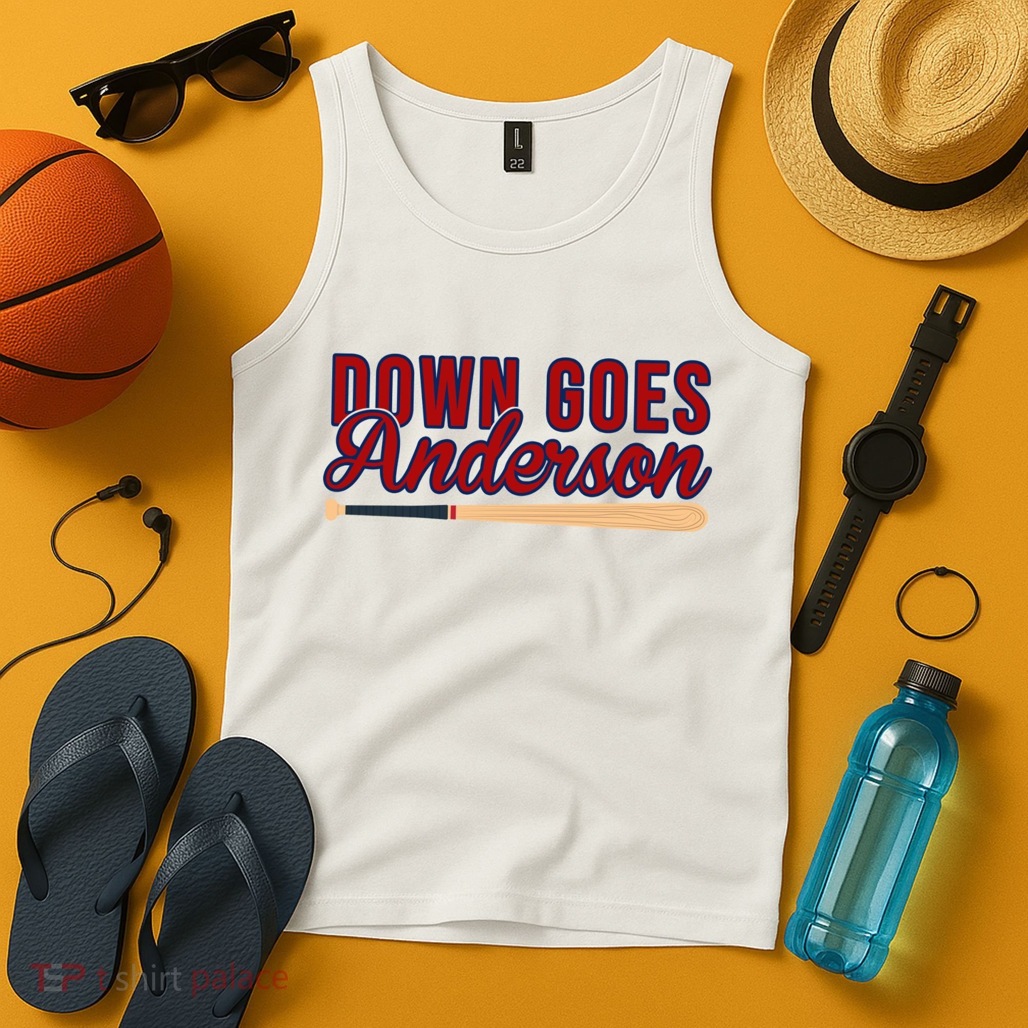 Down Goes Anderson Baseball Bat Tank Top