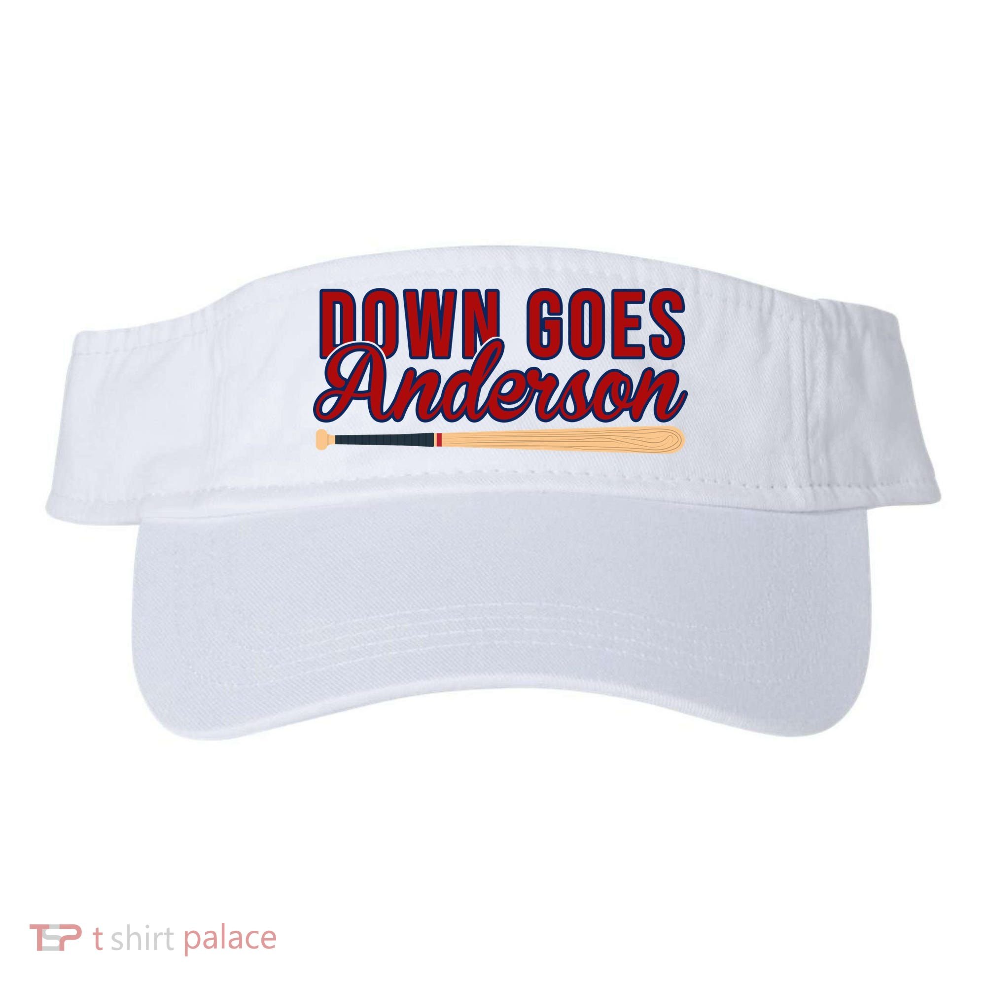 Down Goes Anderson Baseball Bat Visor