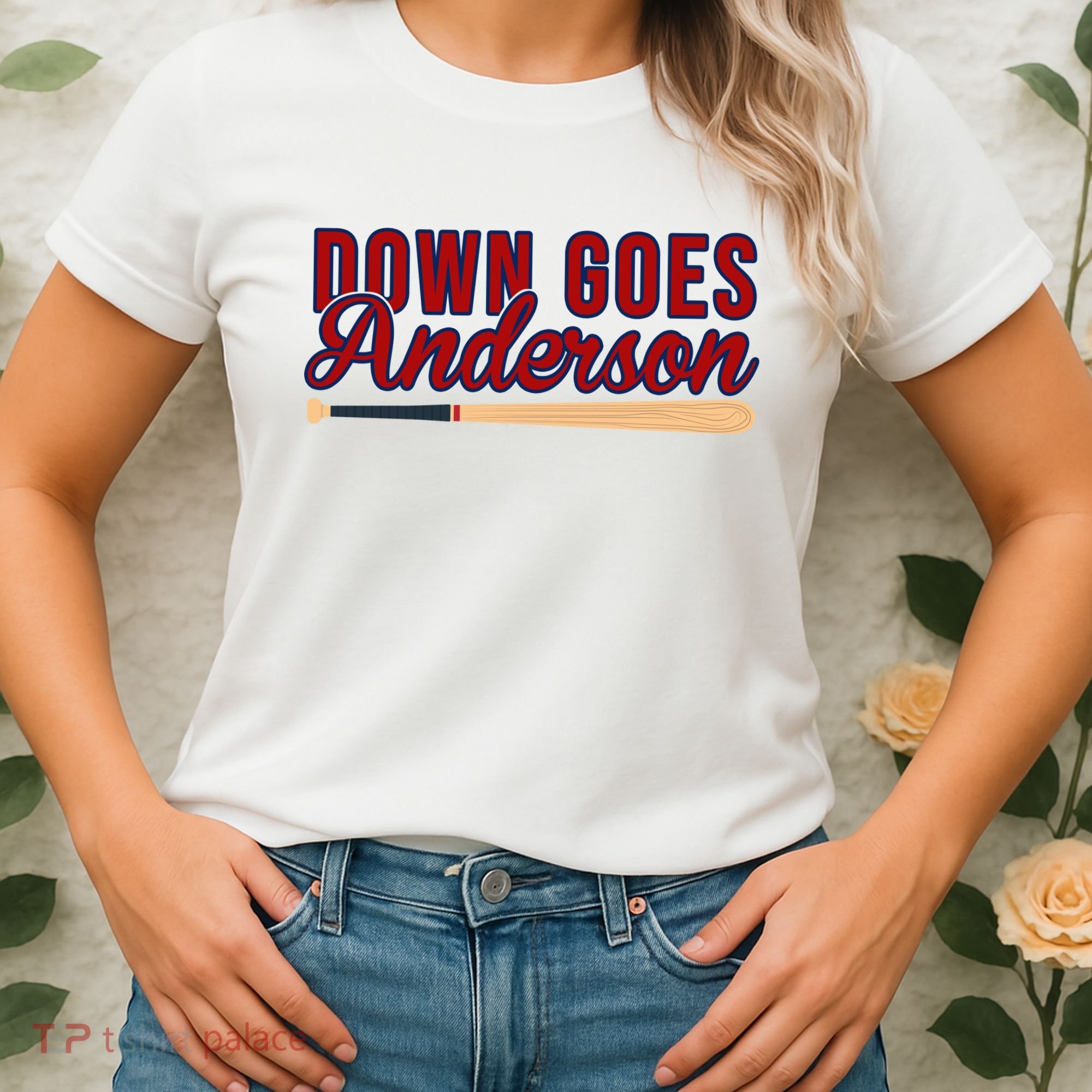 Down Goes Anderson Baseball Bat Women's T-Shirt