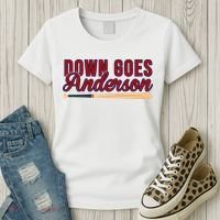 Down Goes Anderson Baseball Bat Women's T-Shirt thumb 3