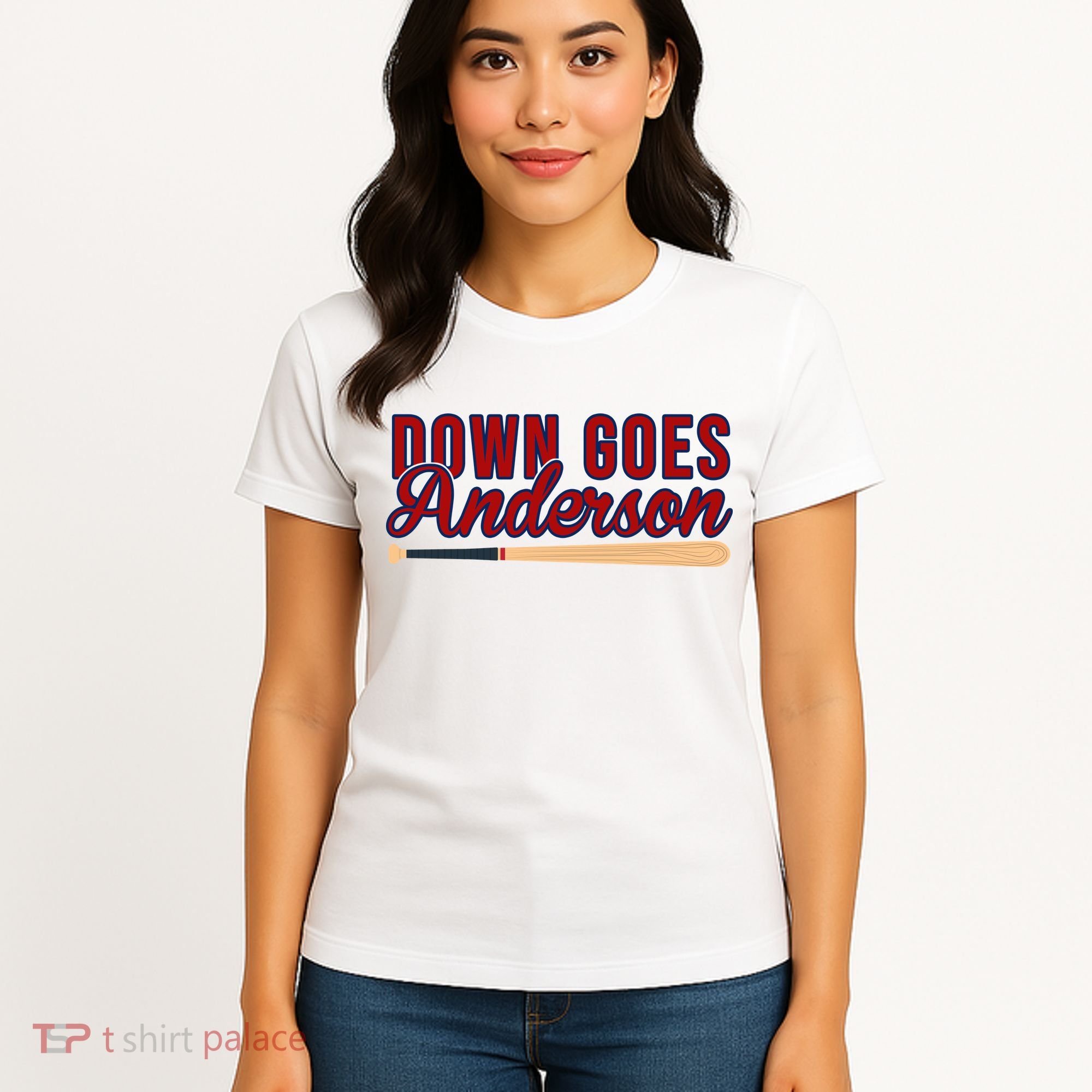 Down Goes Anderson Baseball Bat Women's T-Shirt
