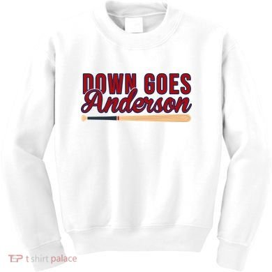 Down Goes Anderson Baseball Bat Kids Sweatshirt