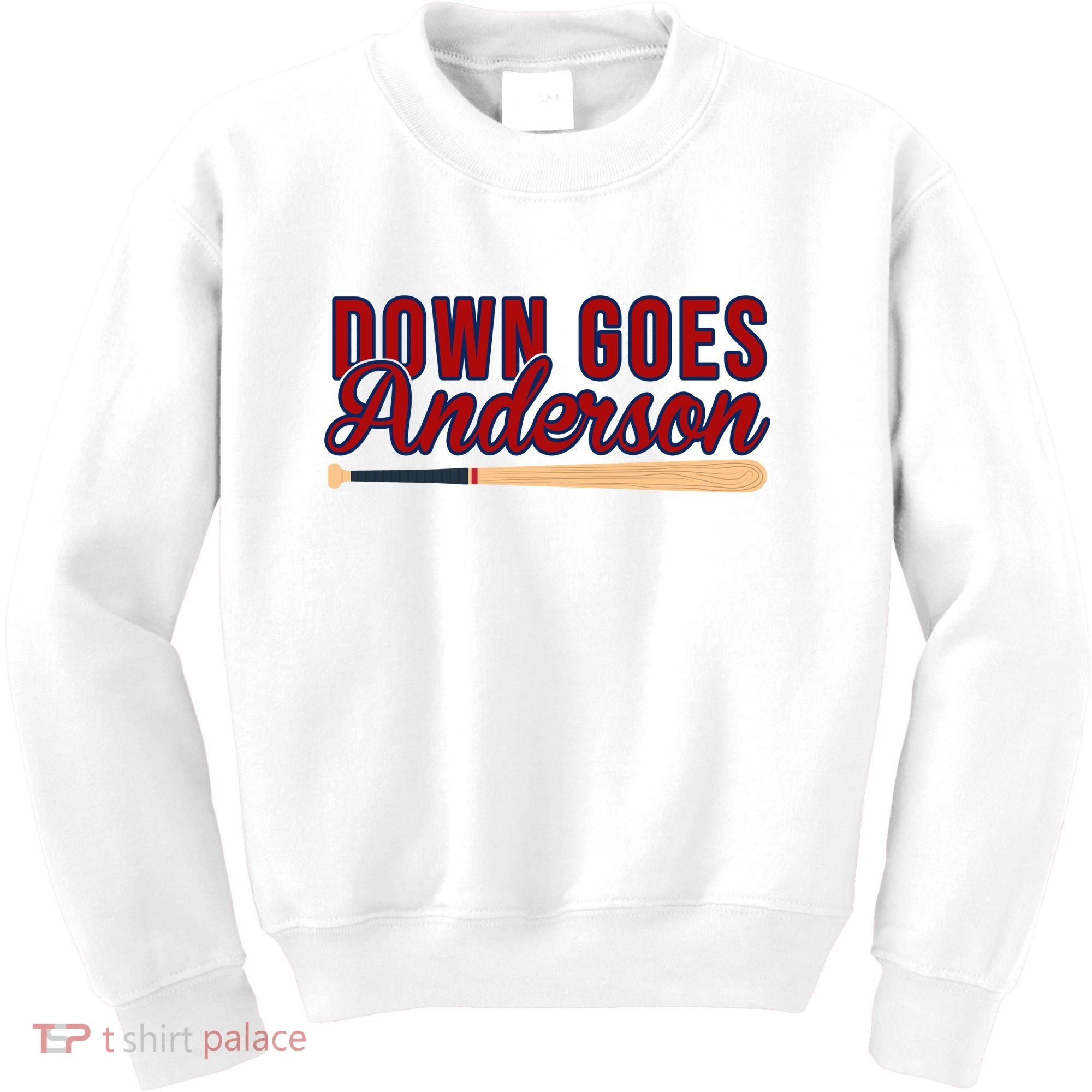Down Goes Anderson Baseball Bat Kids Sweatshirt