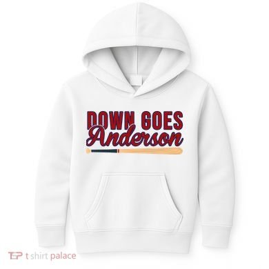 Down Goes Anderson Baseball Bat Kids Hoodie