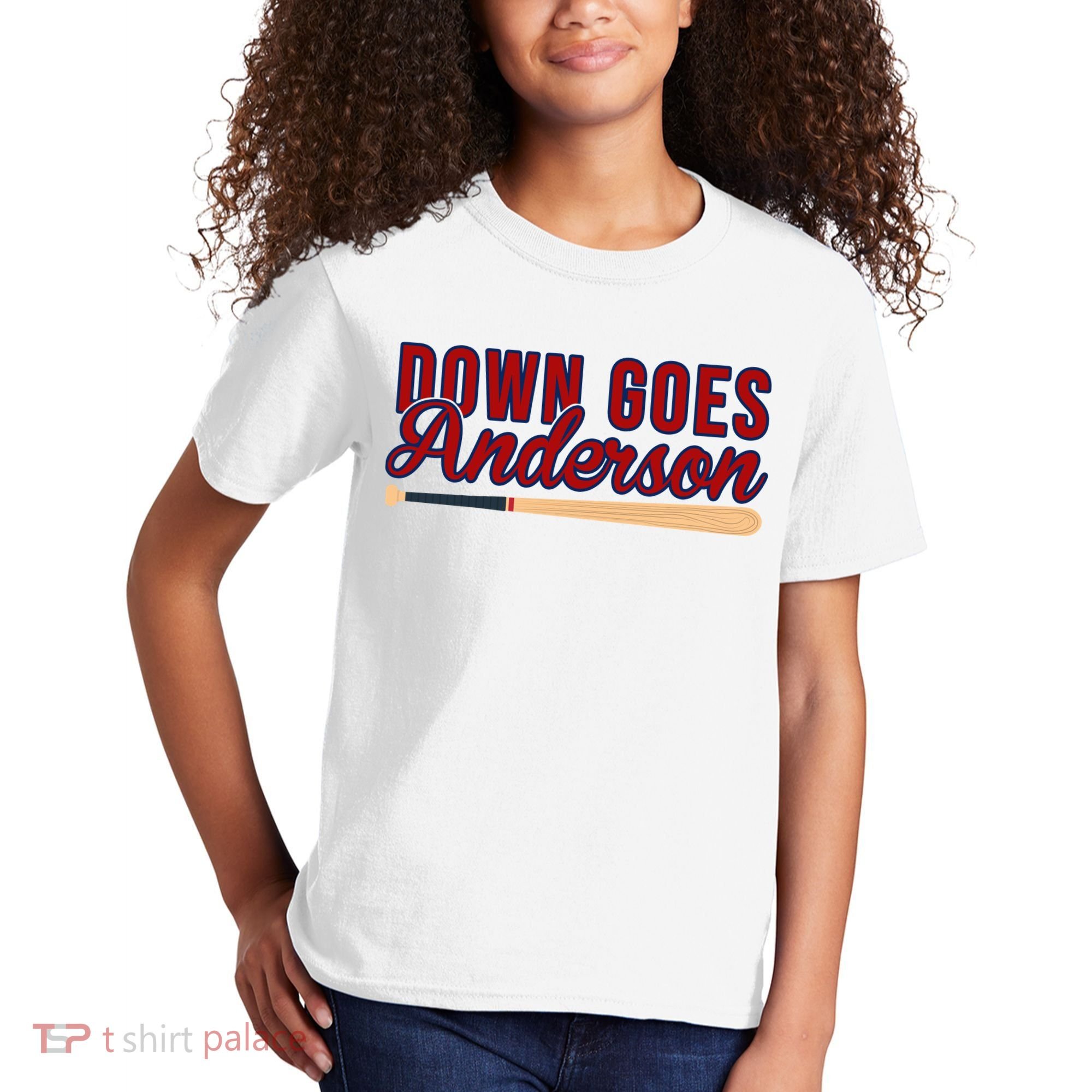 Down Goes Anderson Baseball Bat Kids T-Shirt