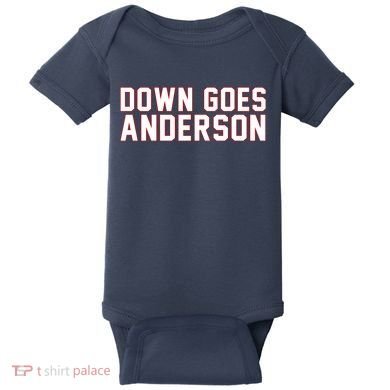 Down Goes Anderson Baseball Cleveland Vs Chicago Baby Bodysuit