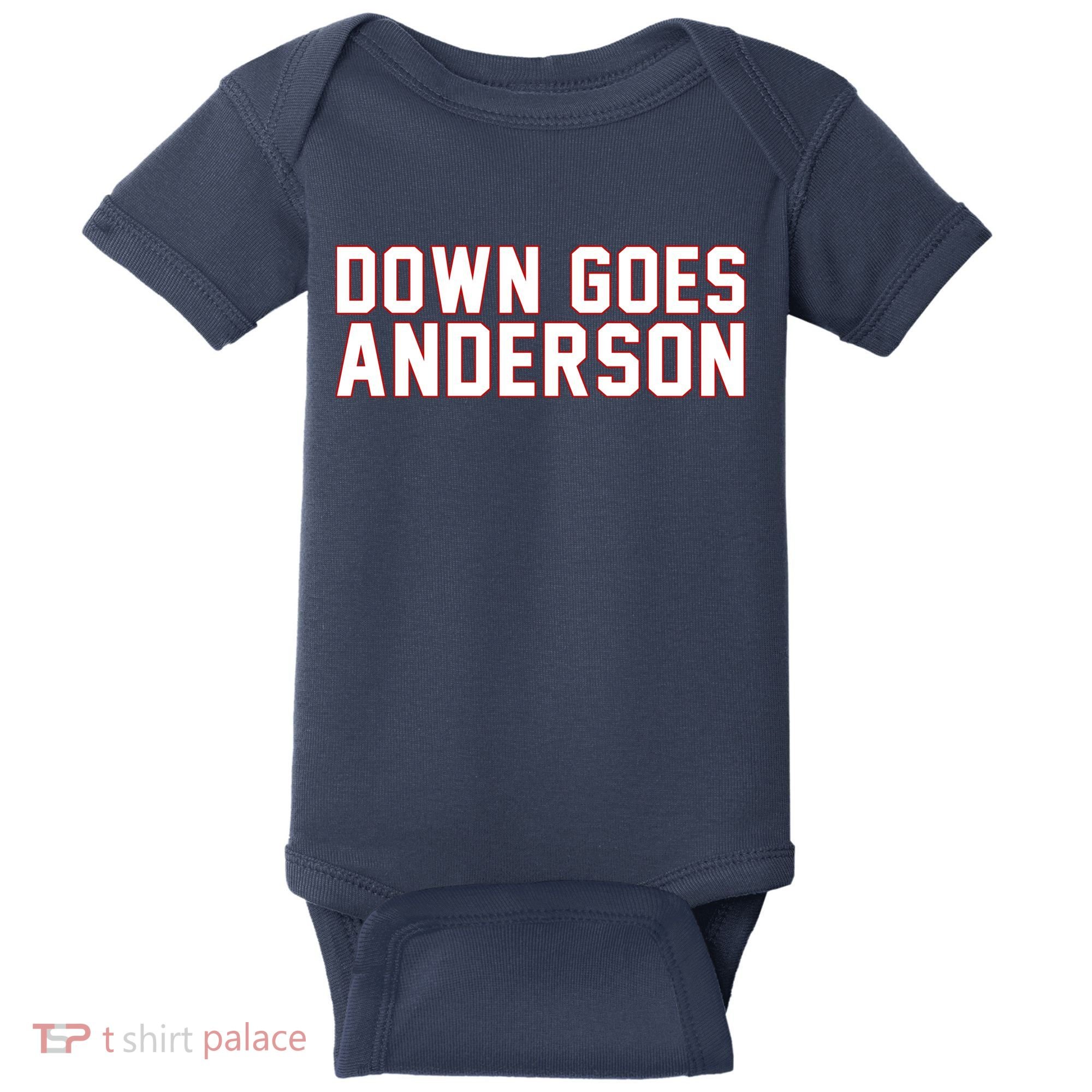 Down Goes Anderson Baseball Cleveland Vs Chicago Baby Bodysuit