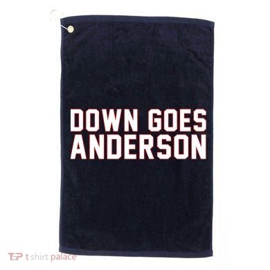 Down Goes Anderson Baseball Cleveland Vs Chicago Golf Towel