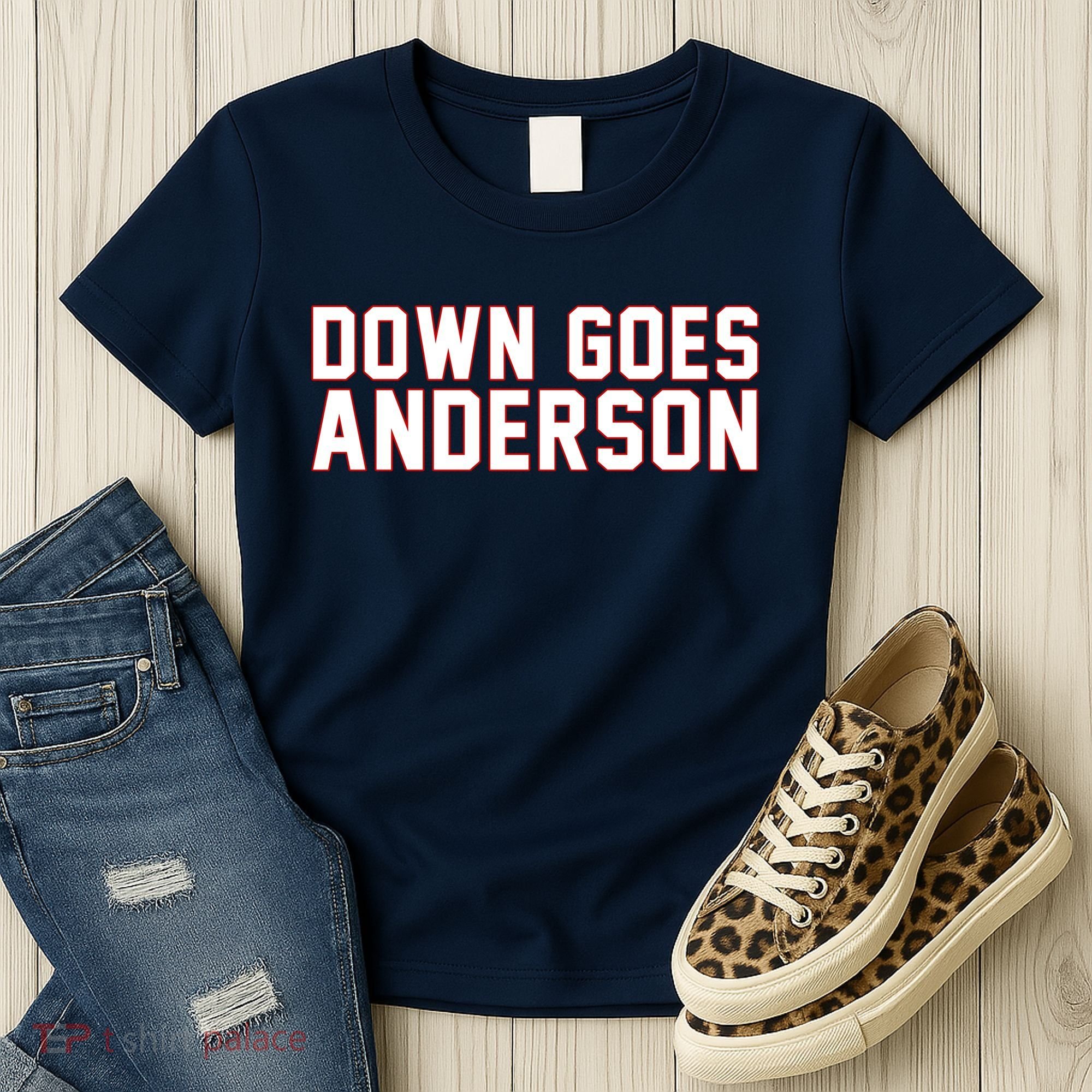 Down Goes Anderson Baseball Cleveland Vs Chicago Women's T-Shirt