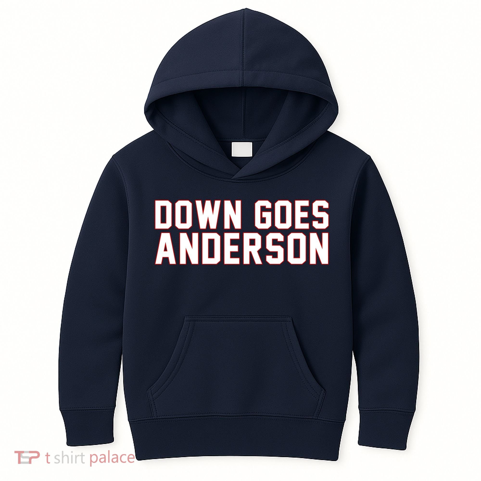 Down Goes Anderson Baseball Cleveland Vs Chicago Kids Hoodie