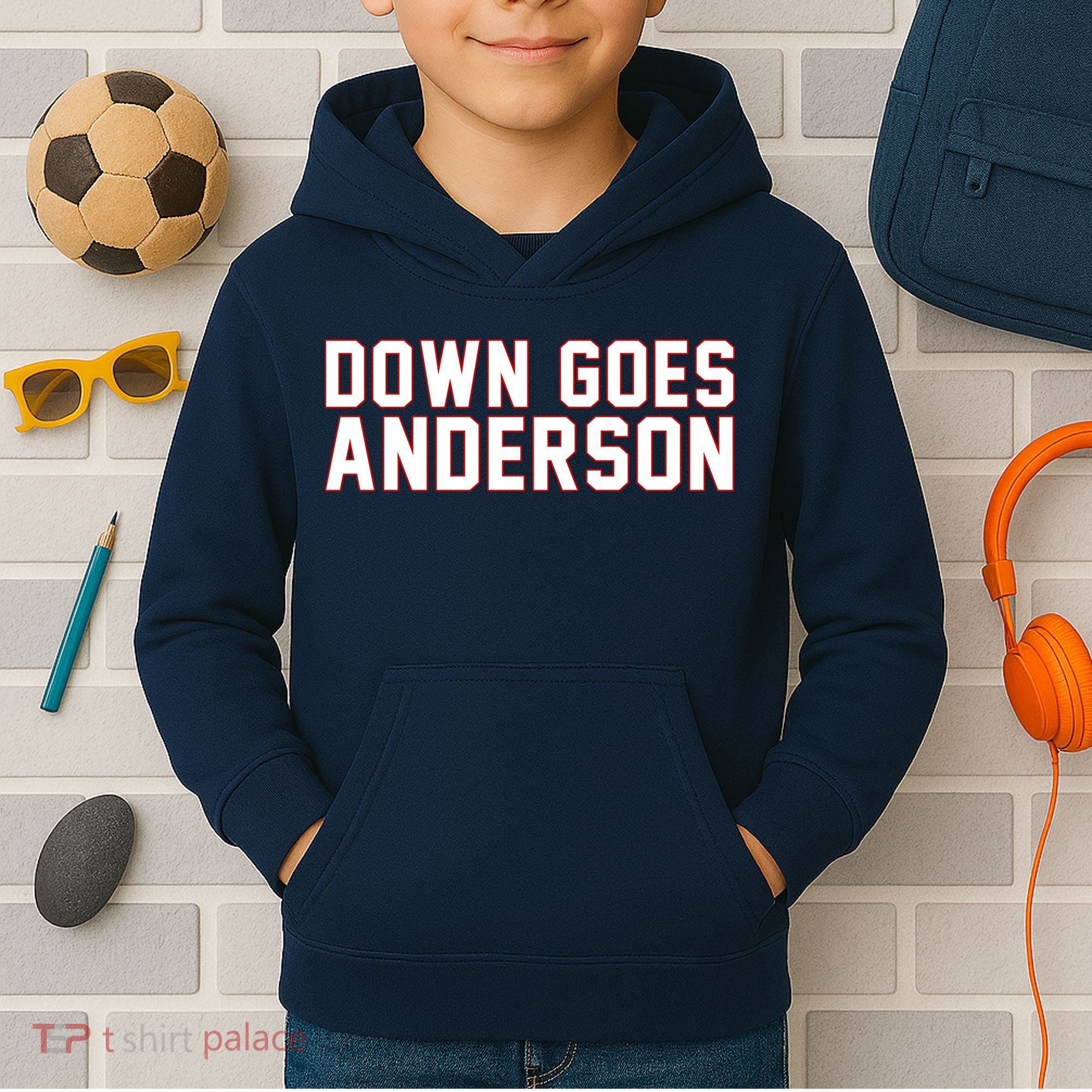 Down Goes Anderson Baseball Cleveland Vs Chicago Kids Hoodie