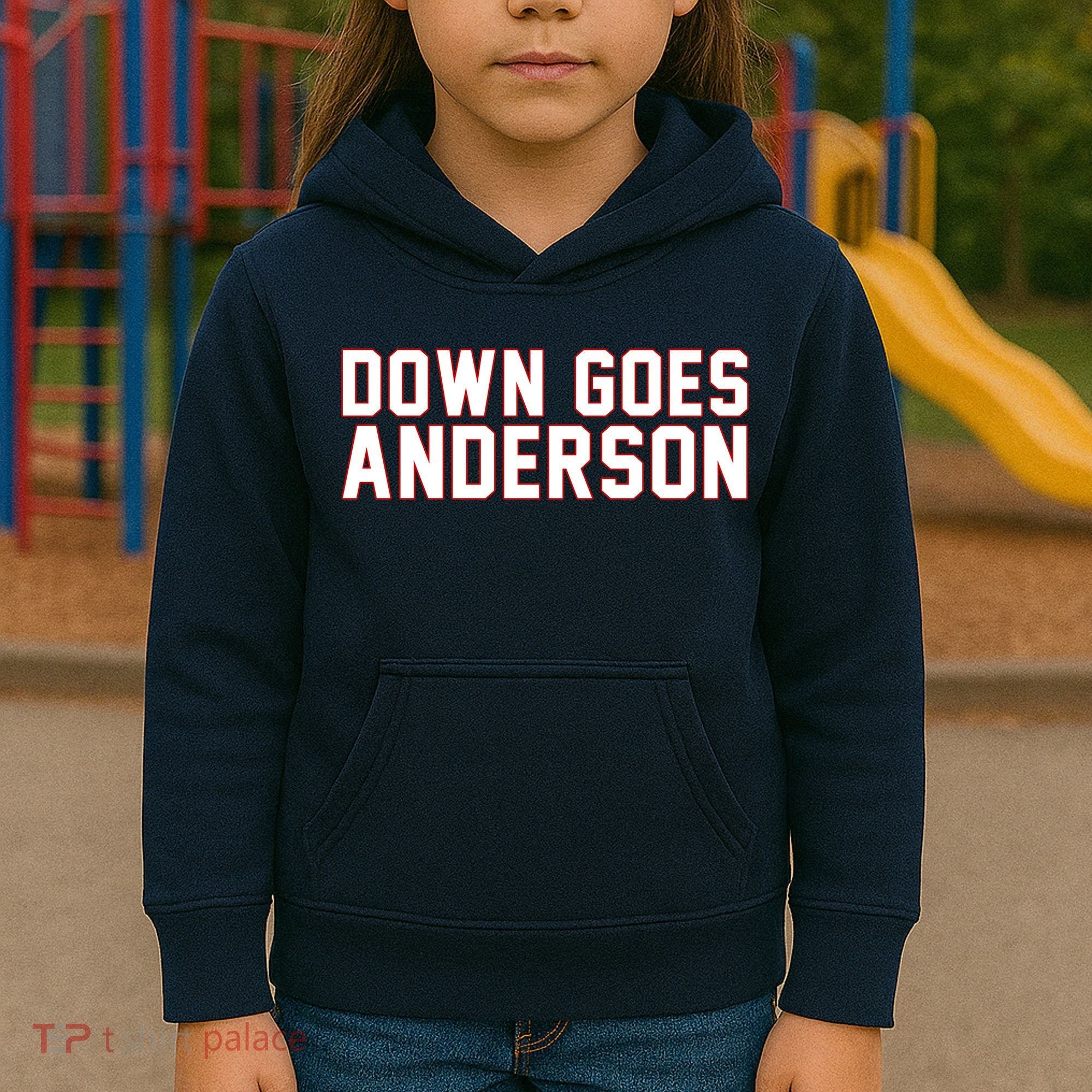 Down Goes Anderson Baseball Cleveland Vs Chicago Kids Hoodie