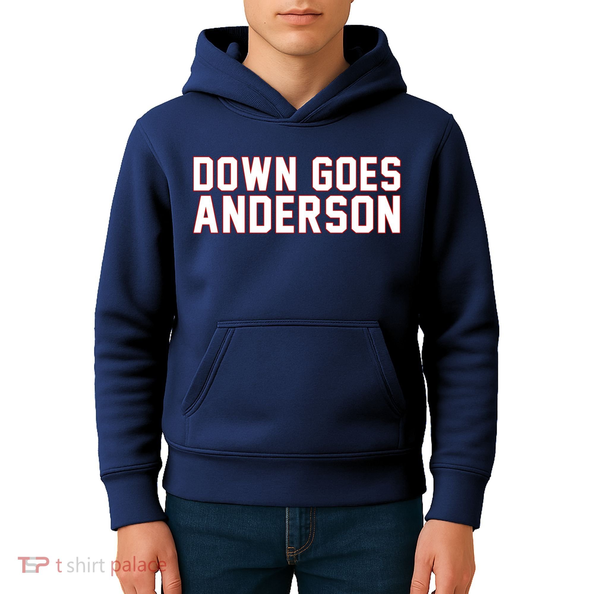 Down Goes Anderson Baseball Cleveland Vs Chicago Kids Hoodie