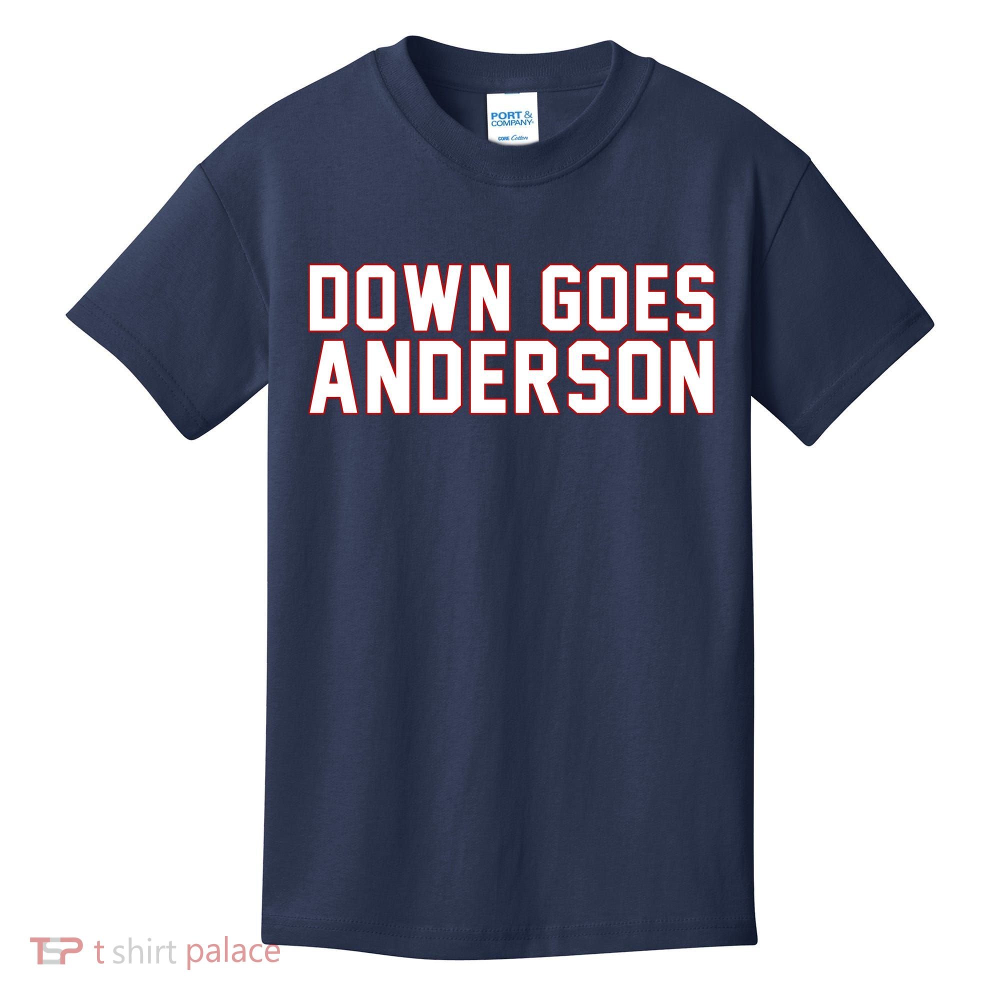 Down Goes Anderson Baseball Cleveland Vs Chicago Kids T-Shirt