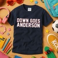 Down Goes Anderson Baseball Cleveland Vs Chicago Kids T-Shirt thumb 3