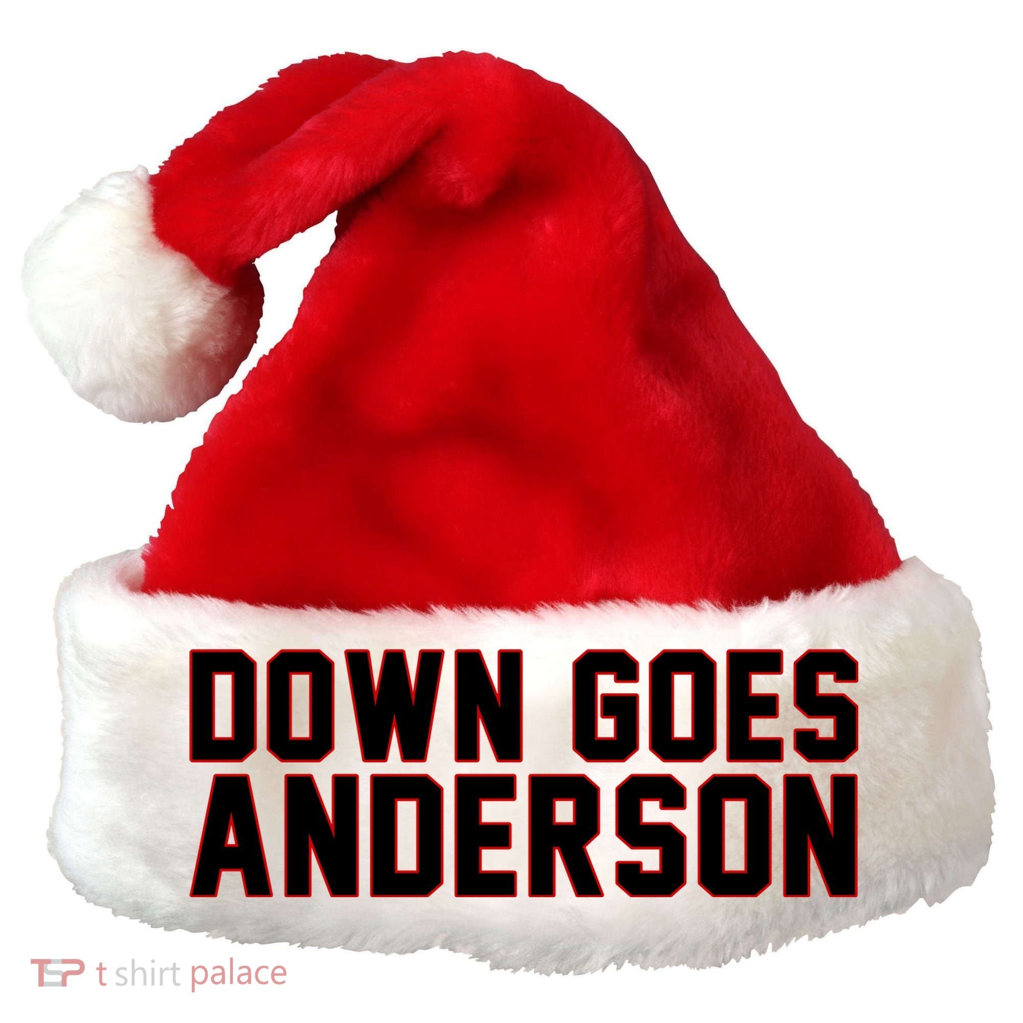 Down Goes Anderson Baseball Cleveland Vs Chicago Santa Hat