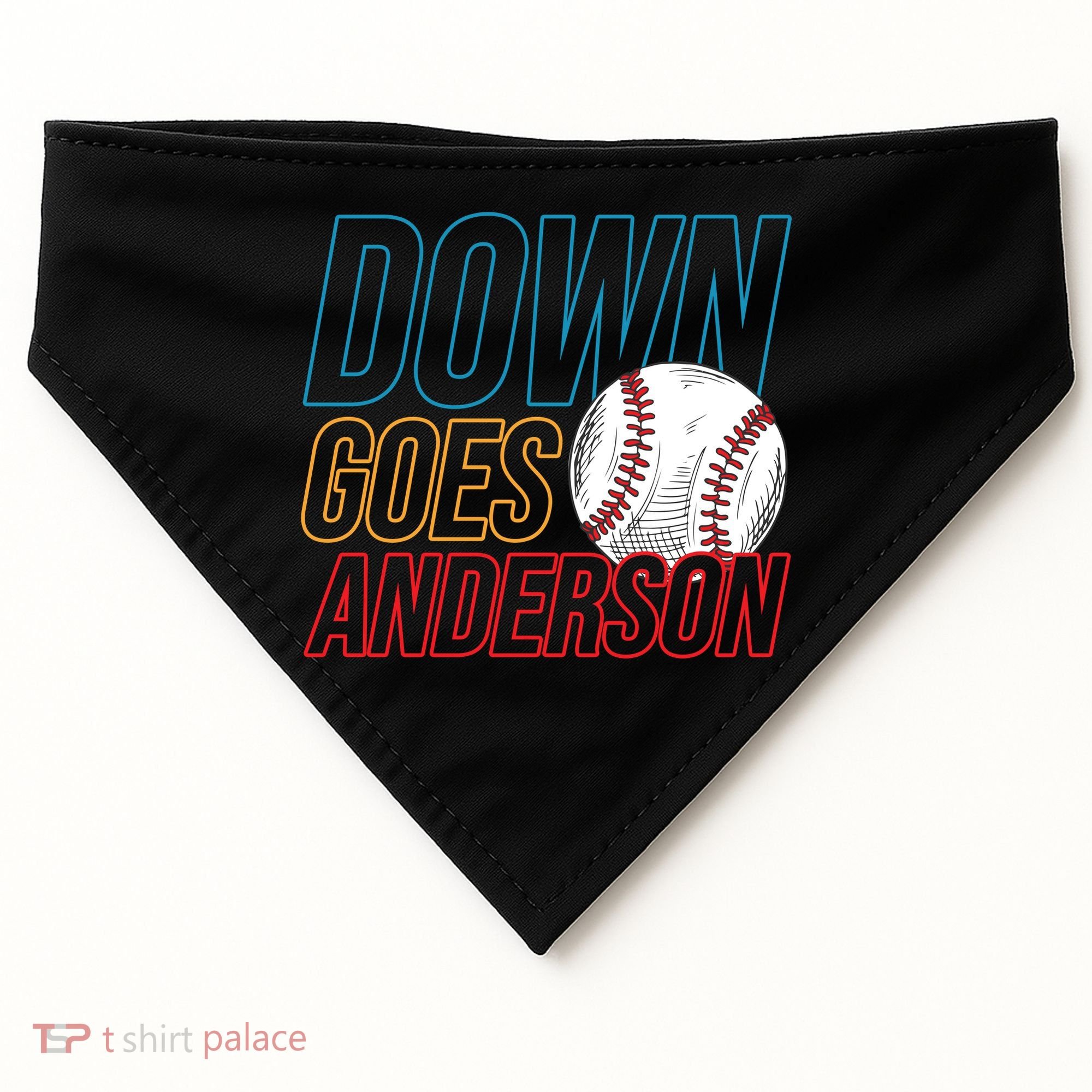 Down Goes Anderson Baseball Cleveland Chicago Fight USA-Made Doggie Bandana
