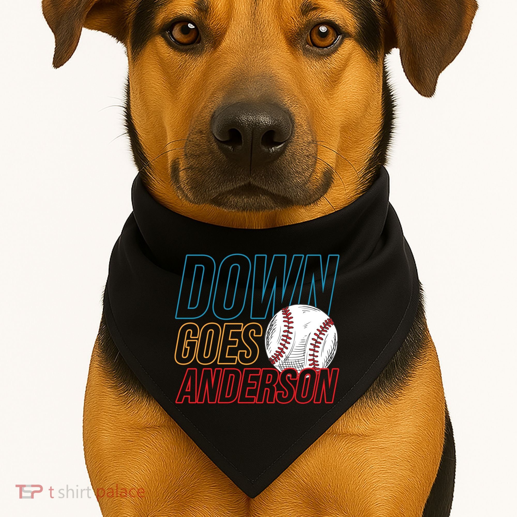 Down Goes Anderson Baseball Cleveland Chicago Fight USA-Made Doggie Bandana