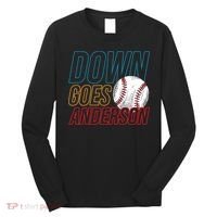 Down Goes Anderson Baseball Cleveland Chicago Fight Long Sleeve Shirt thumb 0